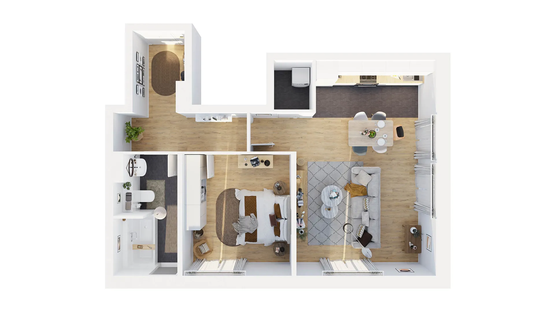 3D-Grundriss Beispiel: 3d floor plan apartment 2