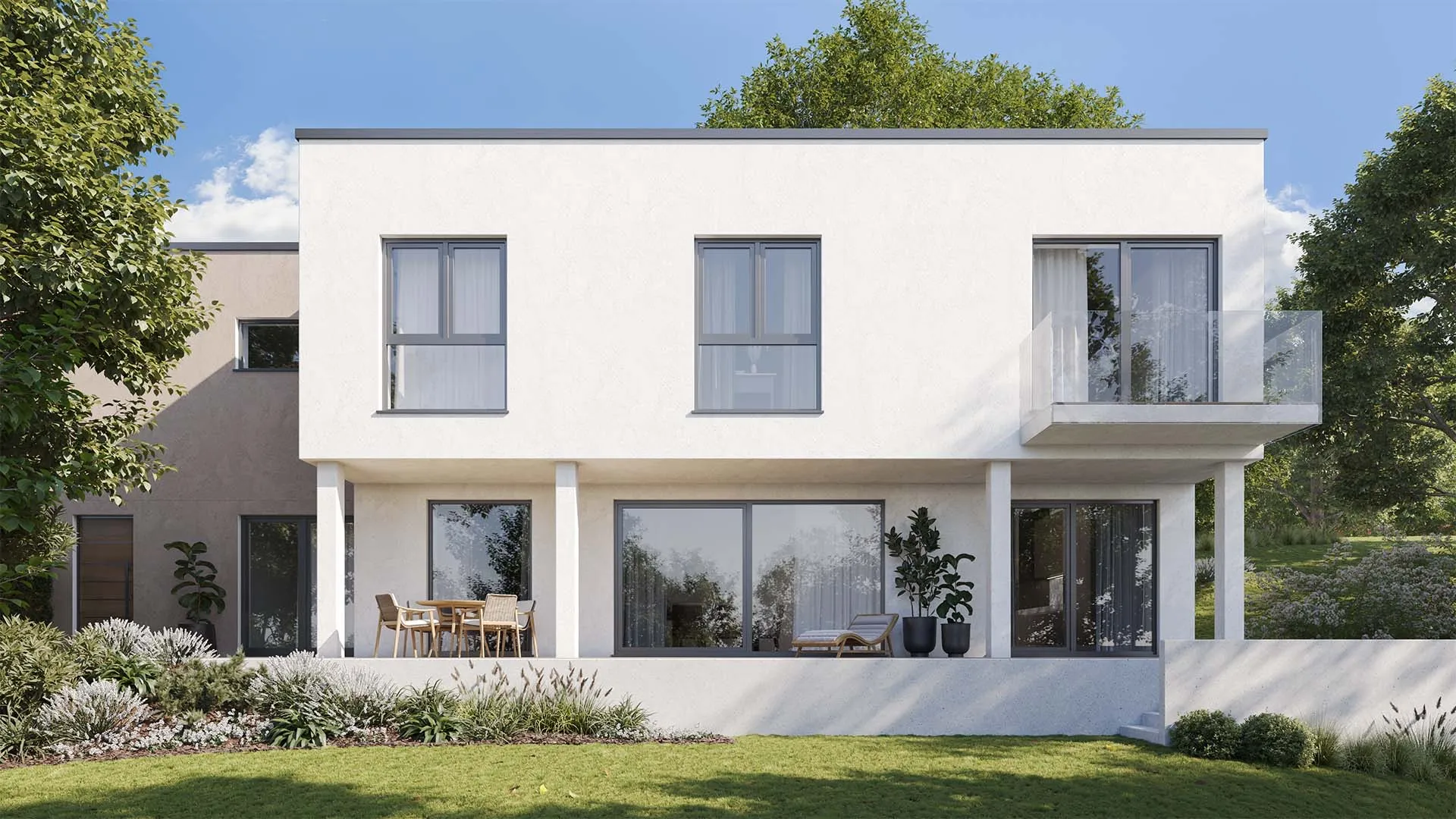 Einfamilienhaus Bergweg bei Erlangen, Gartenansicht