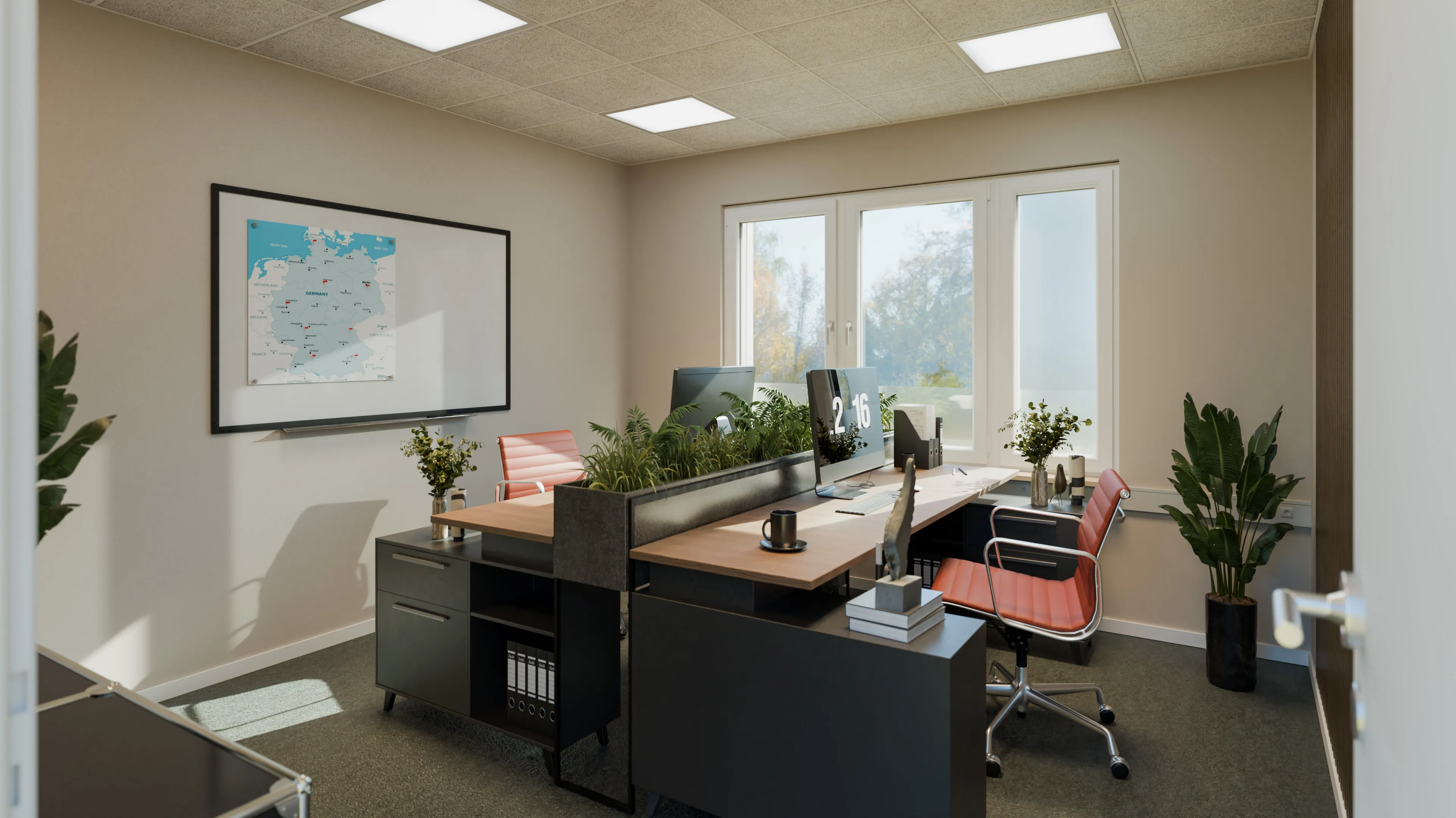 Gewerbehöfe, Büro-Innenvisualisierung
