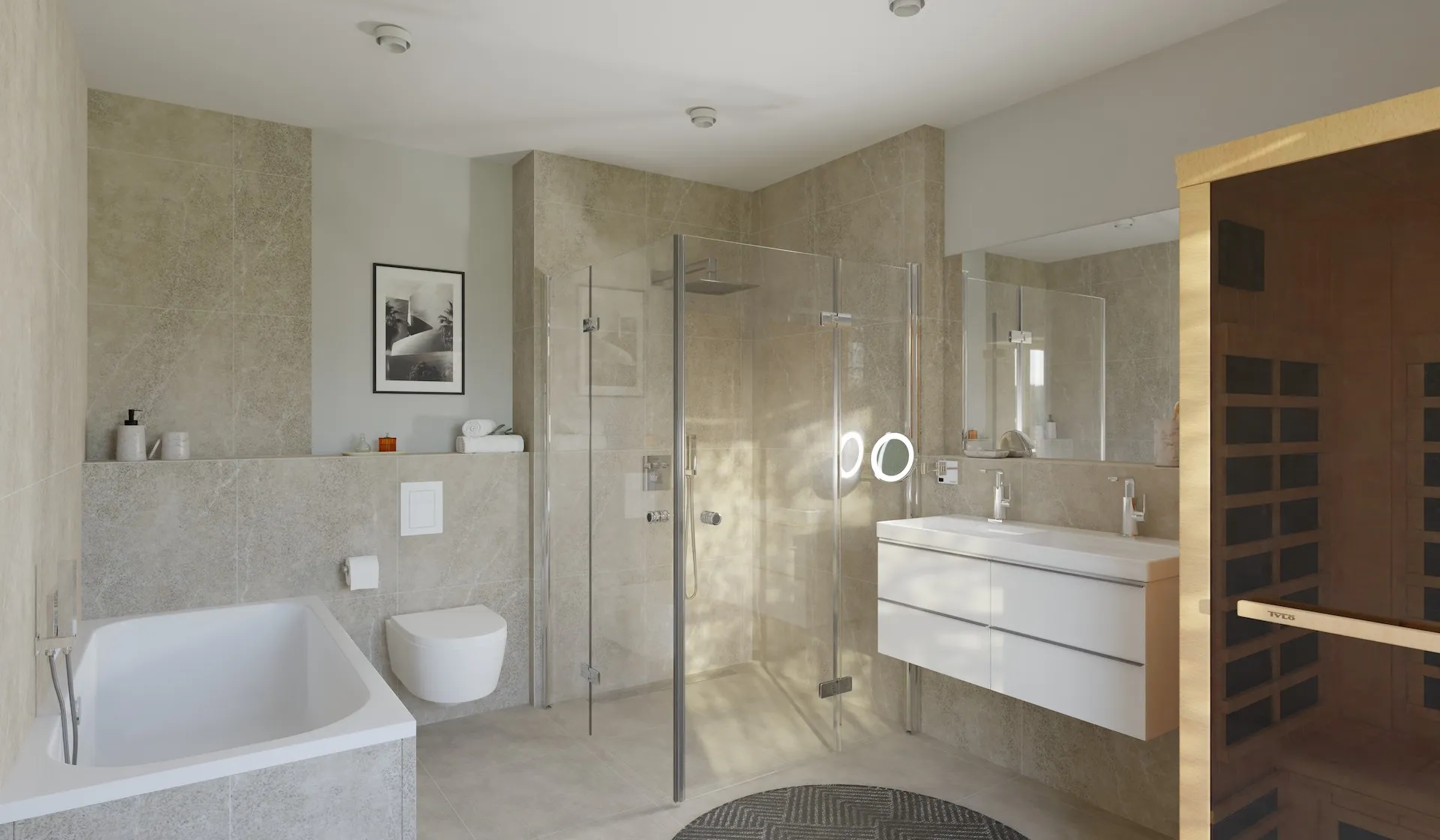 Modernes Badezimmer, Innenvisualisierung