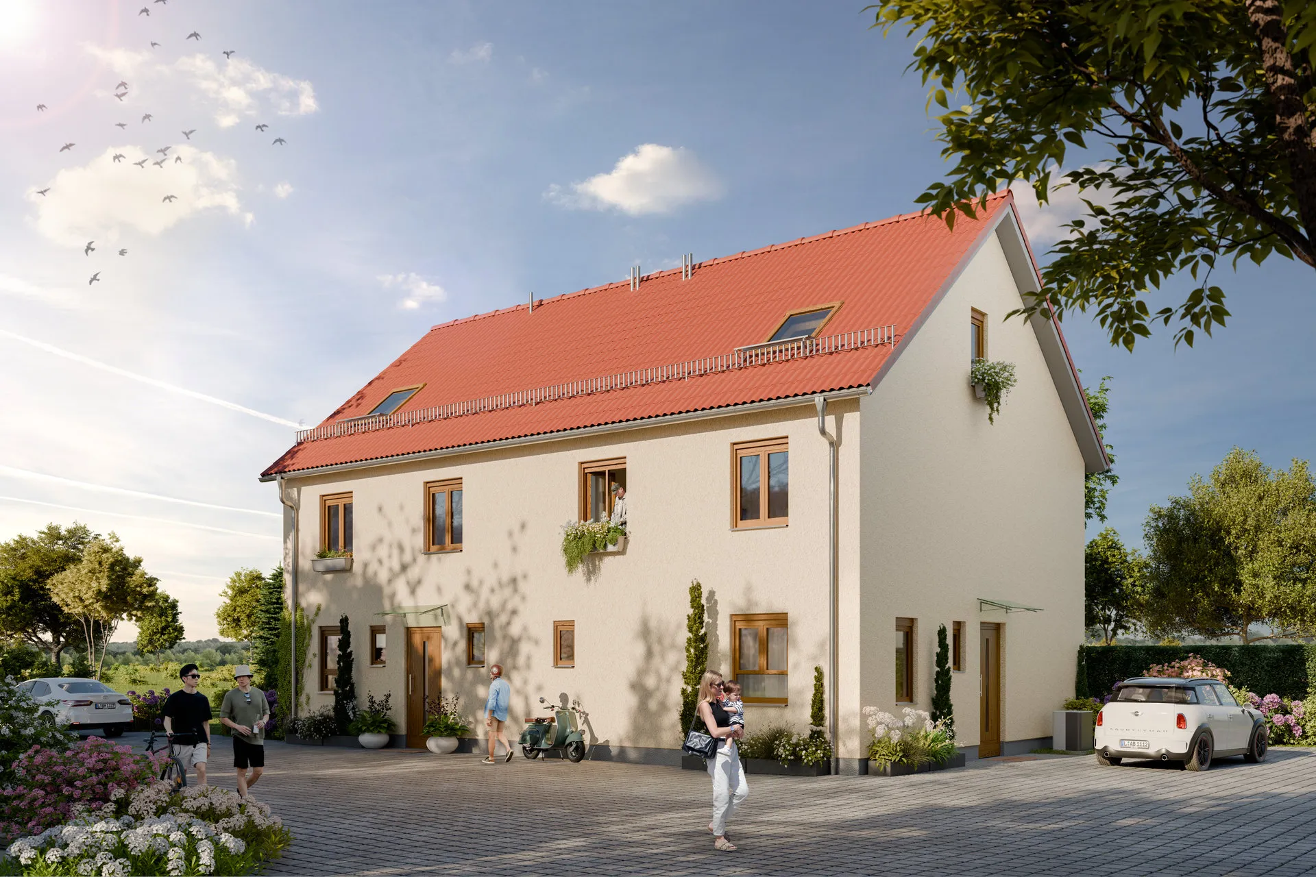 Einfamilienhäuser, Architekturvisualisierung
