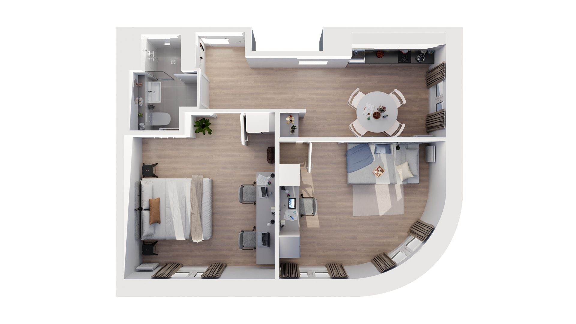 3D Grundriss Wohnung 3