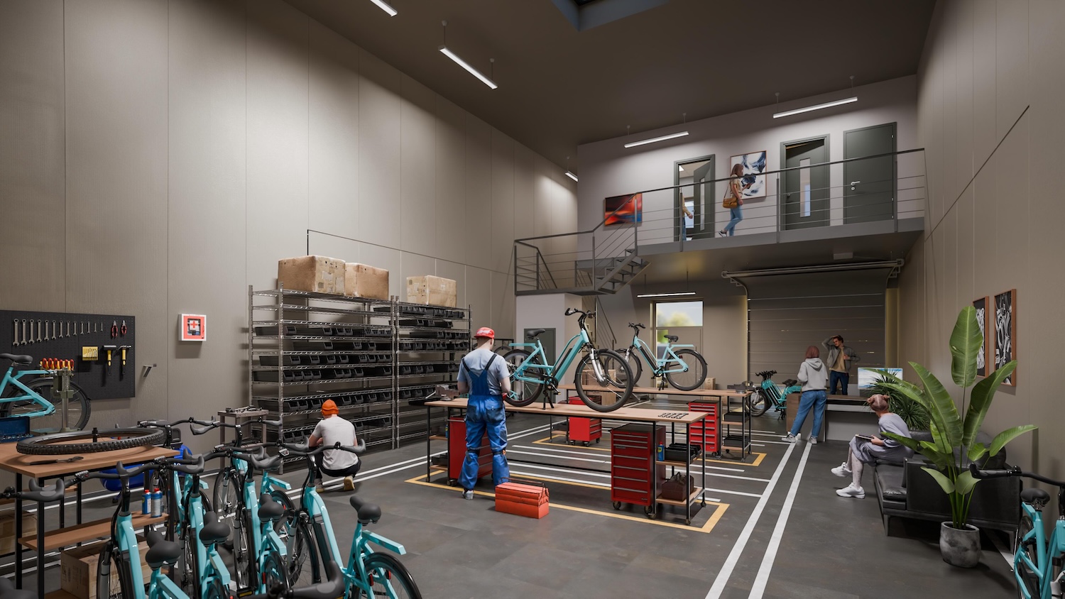 Gewerbe Innenansicht 3D Visualisierung