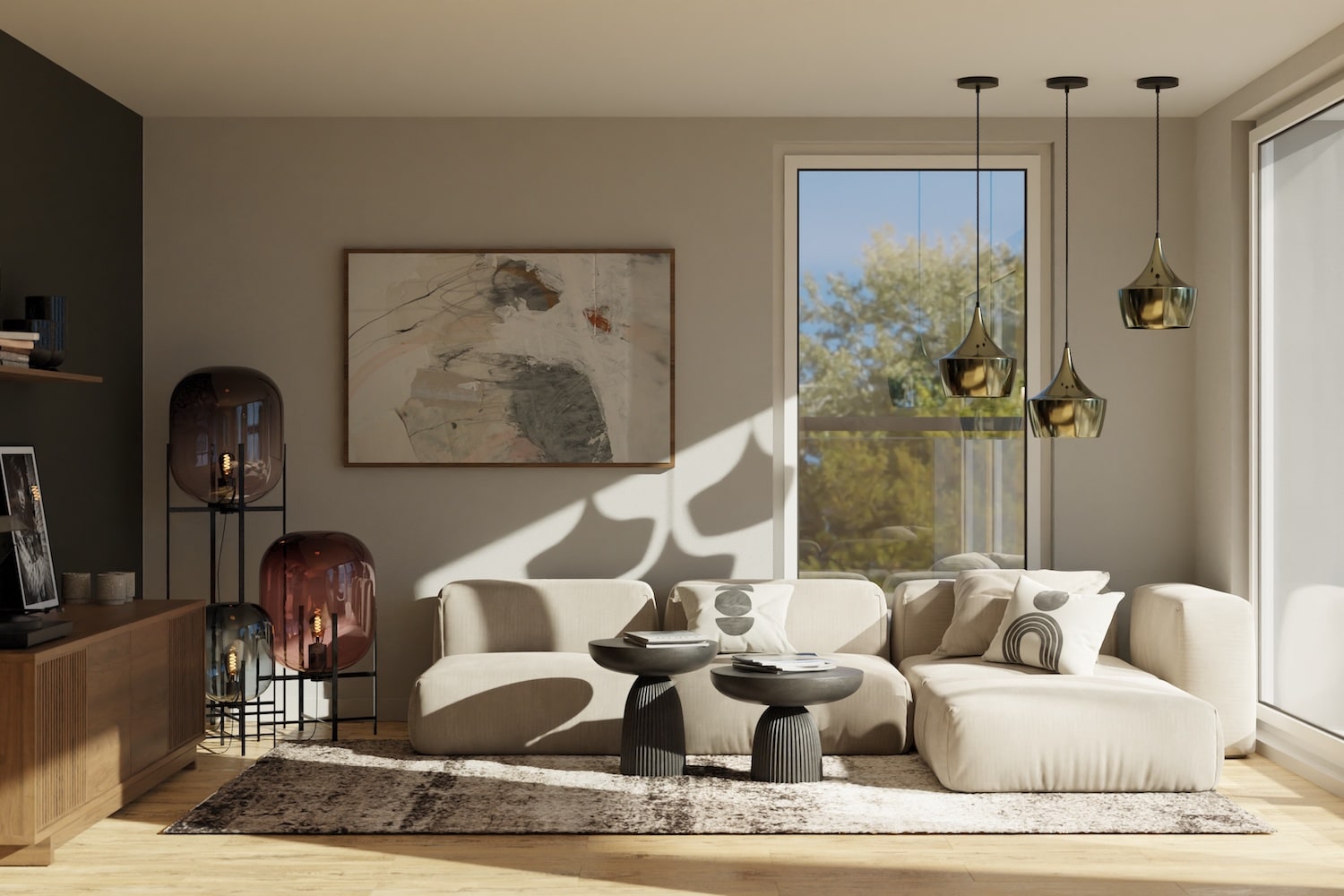 Innenraumvisualisierung München Wohnzimmer