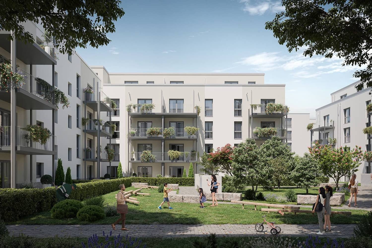 Real estate visualization Cologne multi-family building