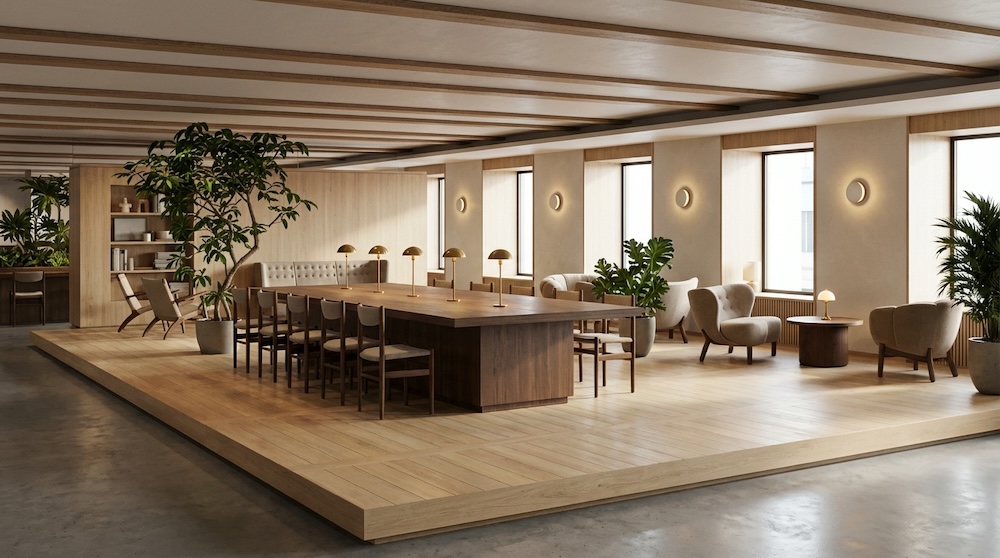 Büro Innenraum 3D Visualisierung